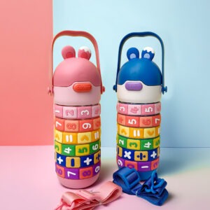 Kids Insulated Puzzle Bottle – 430ml | With Straw, Lock Lid & Strap