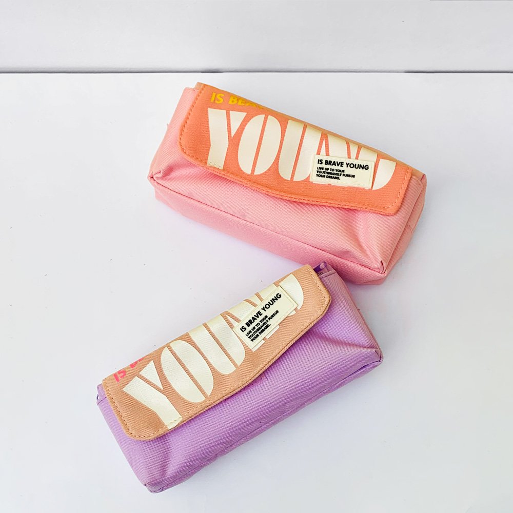 Girls Zipper Pencil Case – Dual Compartments | Two Color Options