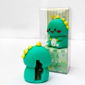Cute Silicone Pencil Sharpener – Brown Bear & Green Dino