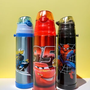 Kids Character Water Bottle – 650ml with Strap & Flip Cap