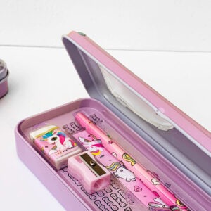 Compact Steel Pencil Case with Tray – Superhero & Fantasy Designs