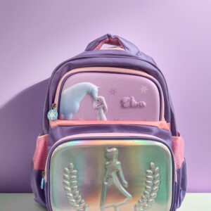 Frozen 3D Girls’ School Bag – 16” | Purple & Pink | Elsa Holographic Design