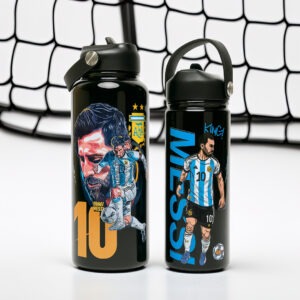 Football Star Stainless Steel Tumbler  Messi & Ronaldo (500ml / 1000ml)
