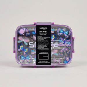 Butterfly Smiggle Trio Large Stainless Steel Lunch Box